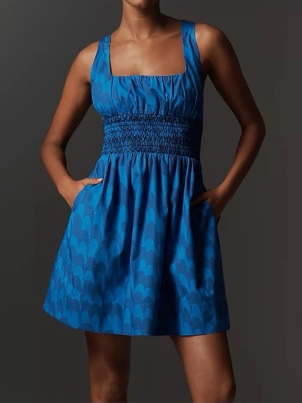 🩷 Anthropologie Maeve Sleeveless Square-Neck Smocked Mini Dress 🩷